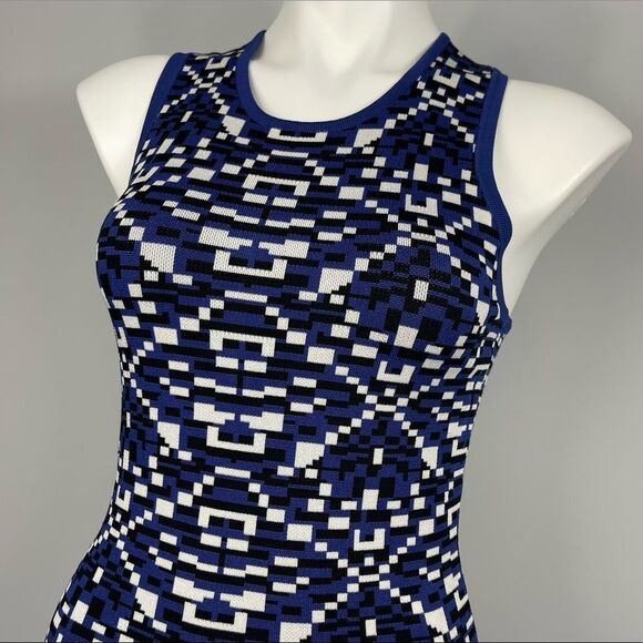 Parker Sweater Knit Geometric Calypso Combo Print BodyCon Racer Back Mini Dress - Picture 7 of 16